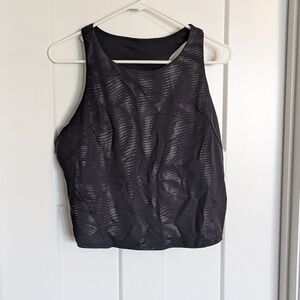 Lululemon Invigorate Training Crop Tank - Shapeshifter Foil Black sz 20